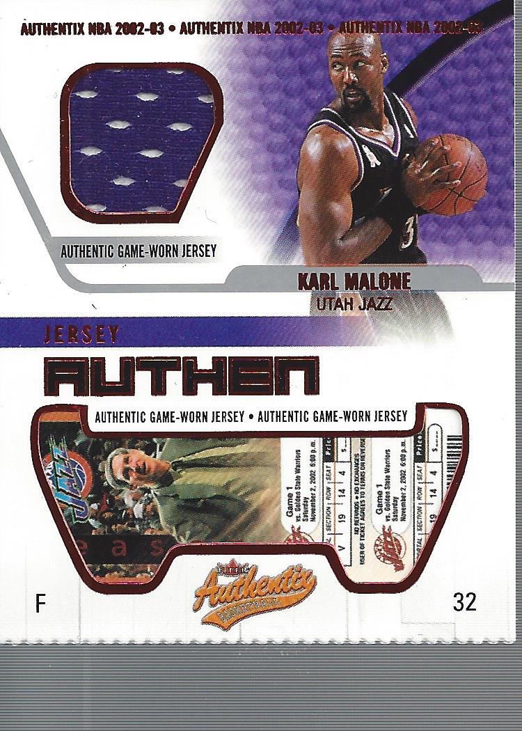 2002-03 Fleer Authentix Jersey Authentix #29 Karl Malone