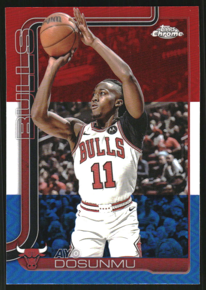 2025-26 Topps Chrome Red White and Blue Refractors #95 Ayo Dosunmu