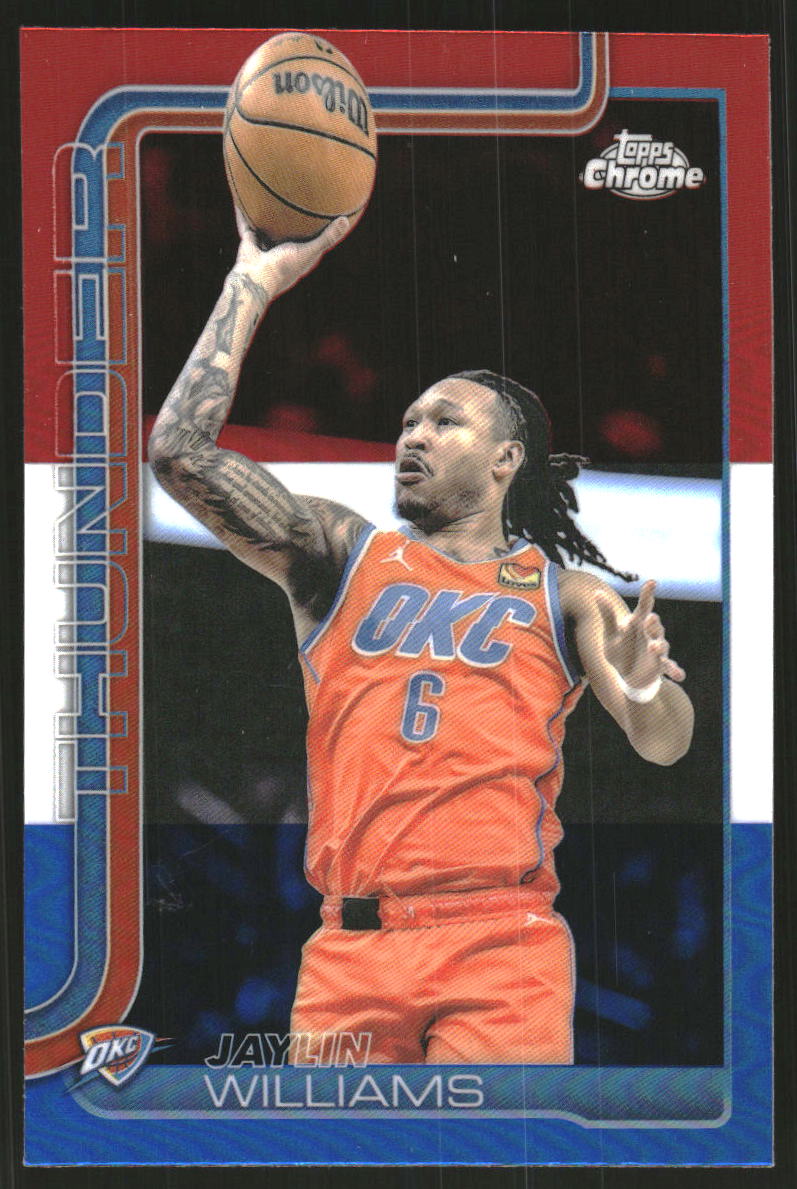 2025-26 Topps Chrome Red White and Blue Refractors #105 Jaylin Williams