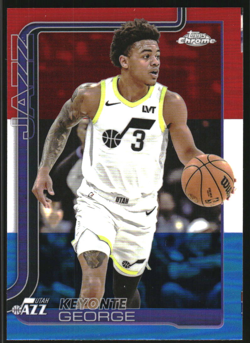 2025-26 Topps Chrome Red White and Blue Refractors #235 Keyonte George