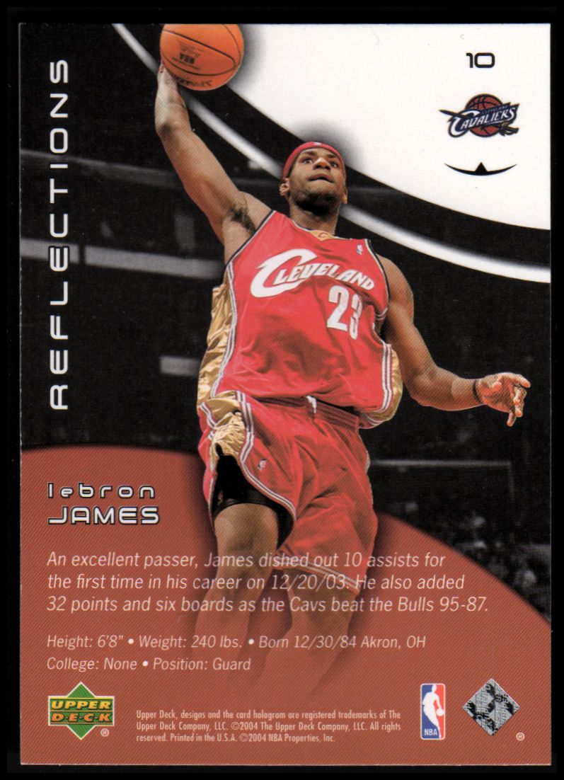 2003-04 Upper Deck Triple Dimensions Reflections #10 LeBron James back image