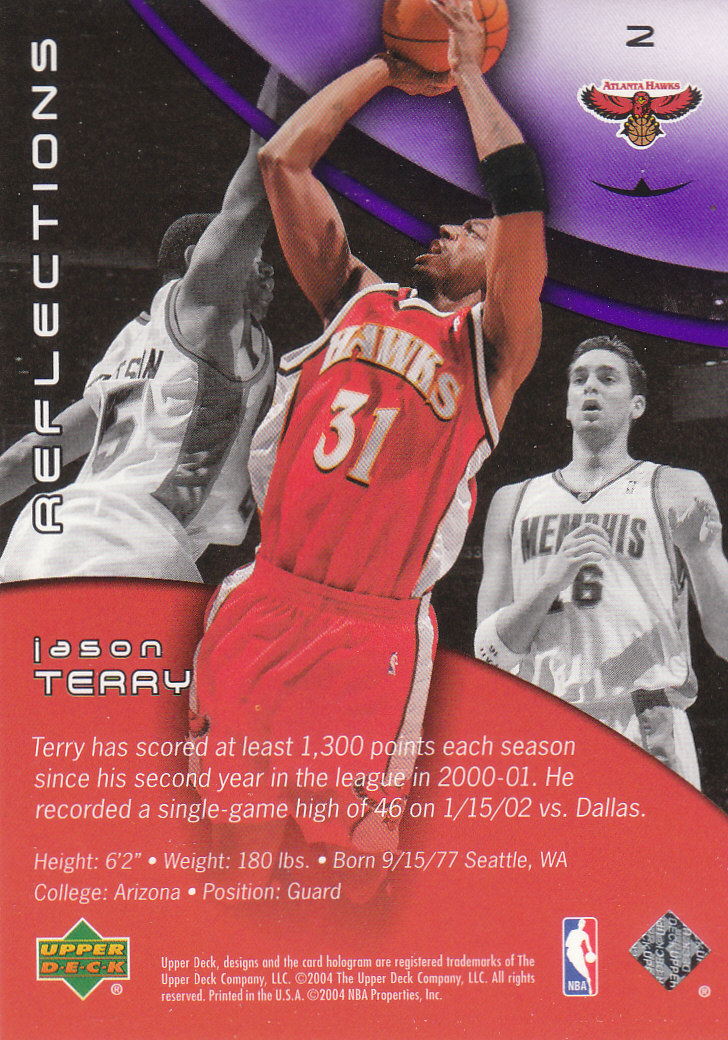 2003-04 Upper Deck Triple Dimensions Reflections Amethyst #2 Jason Terry back image