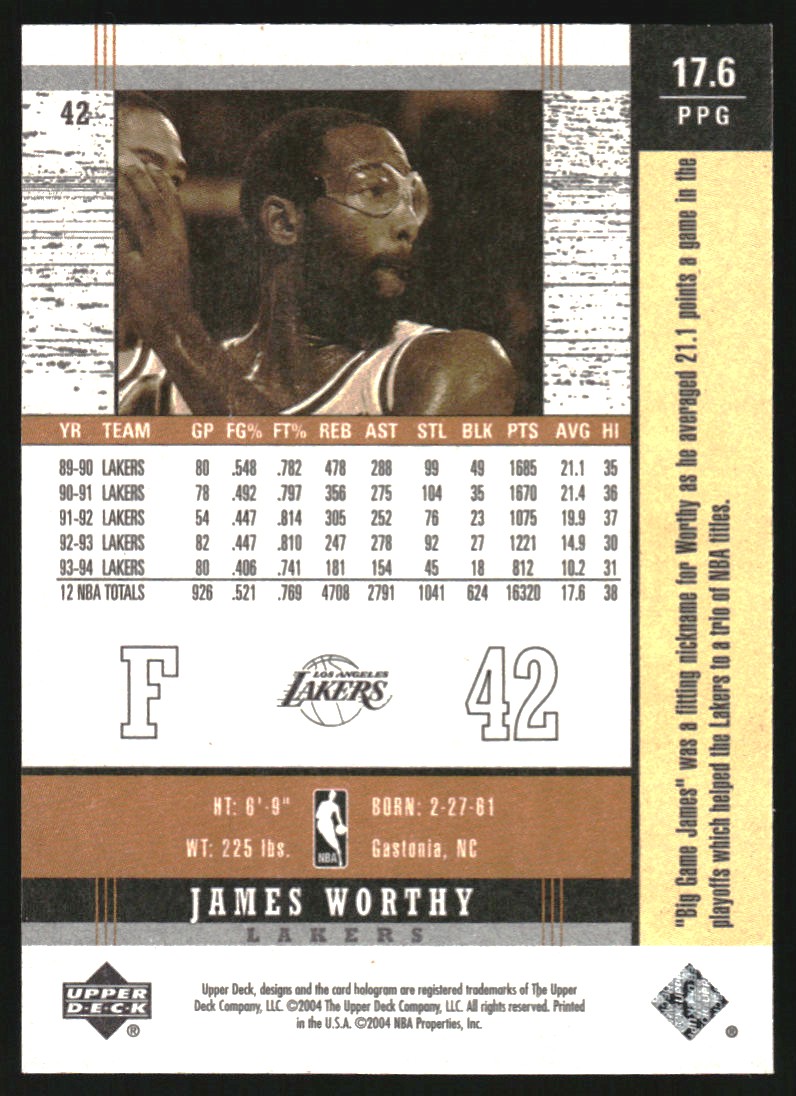2003-04 Upper Deck Legends Throwback #42 James Worthy