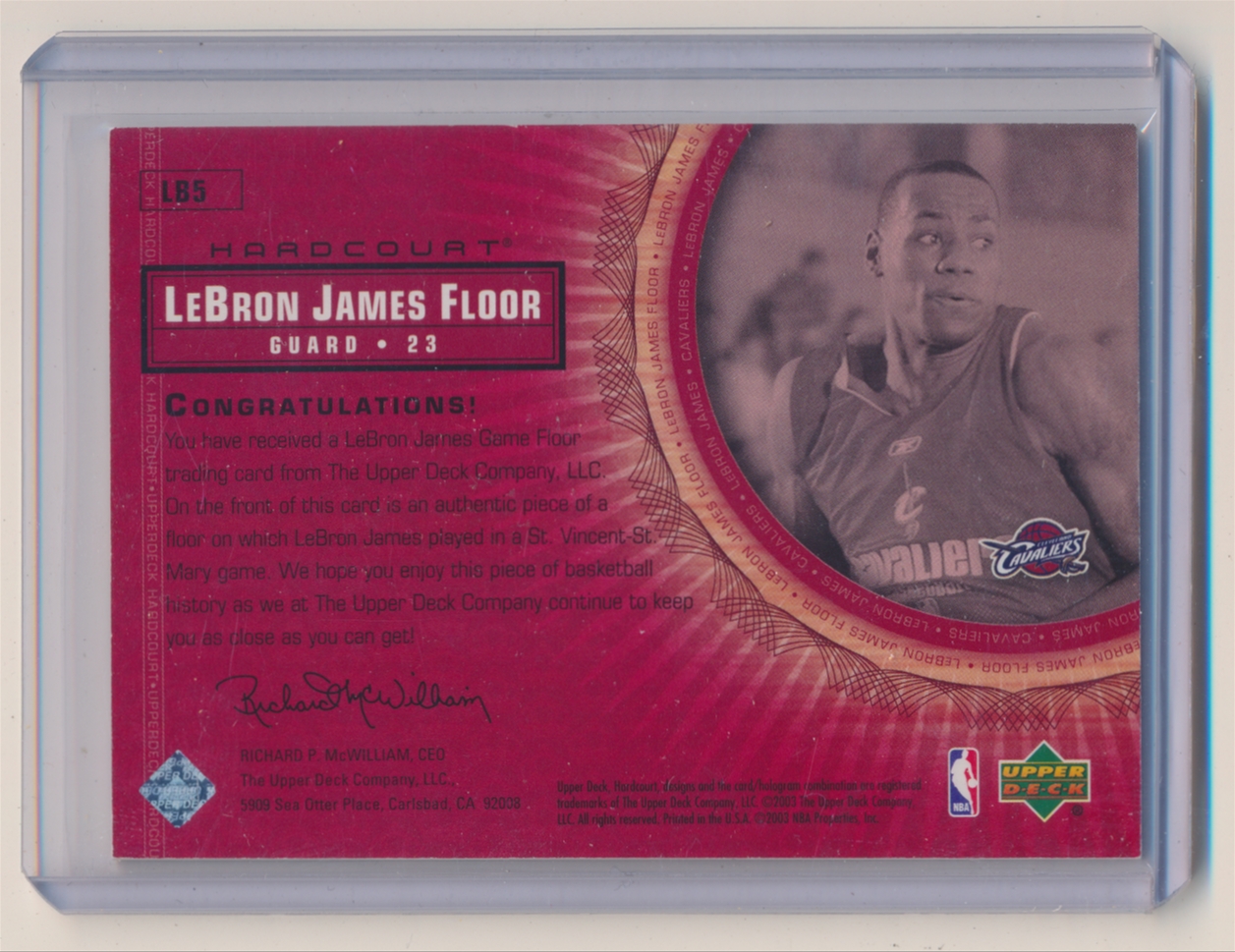 2003-04 Upper Deck Hardcourt LeBron James Floor #LB5 LeBron James 