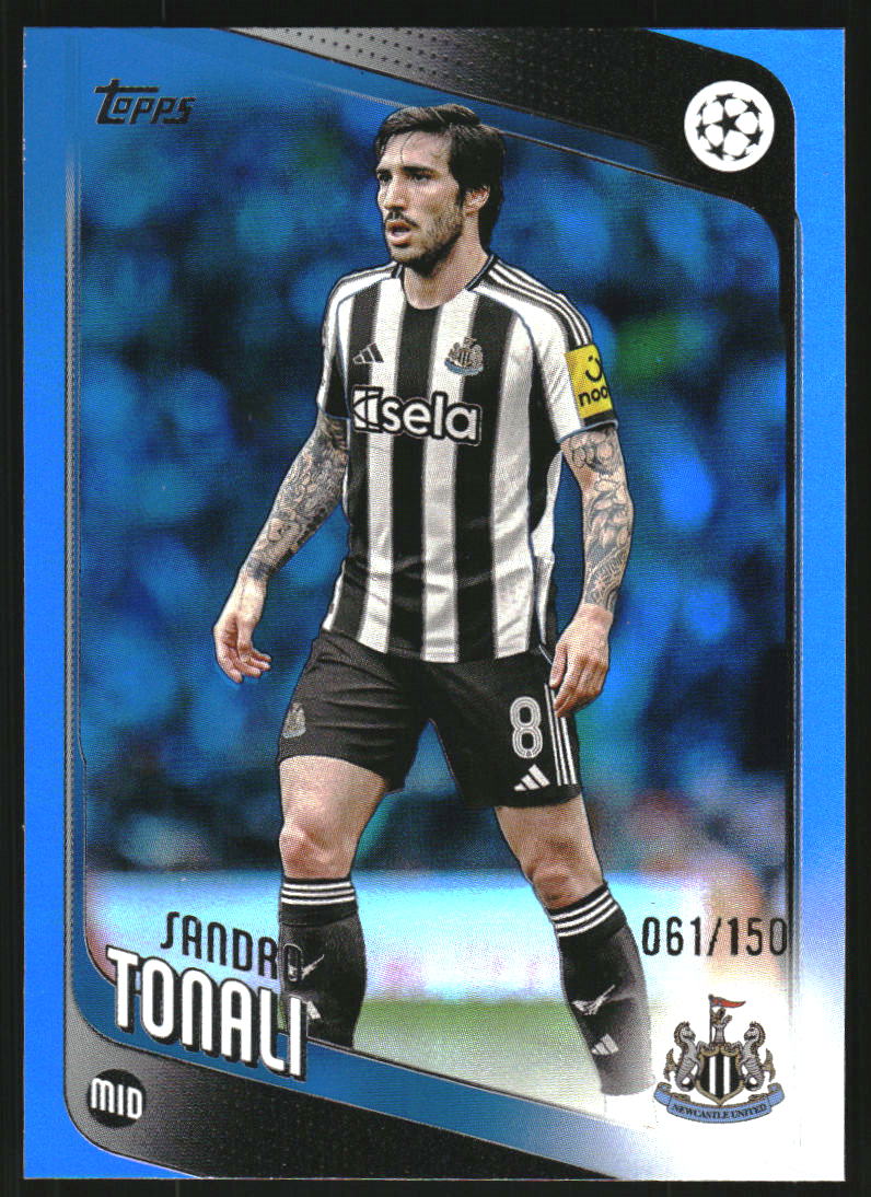 2025-26 Topps UEFA Club Competitions Blue Foil #109 Sandro Tonali /150