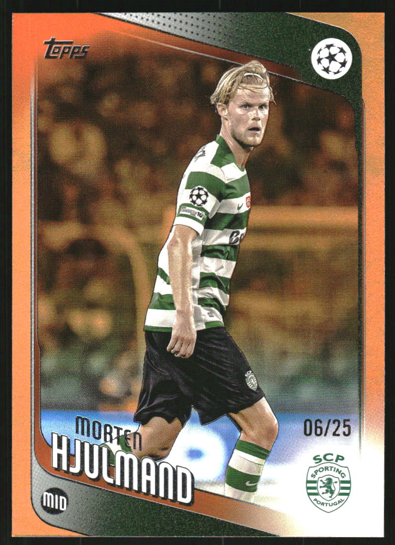2025-26 Topps UEFA Club Competitions Orange Foil #199 Morten Hjulmand /25