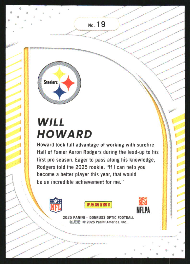 2025 Donruss Optic Hidden Potential #19 Will Howard