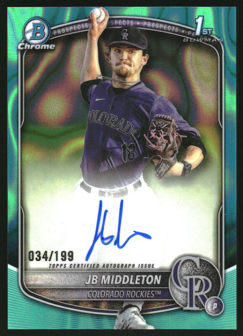 2025 Bowman Chrome Draft Autographs Aqua Lava Refractors #CPAJM JB Middleton Auto /199