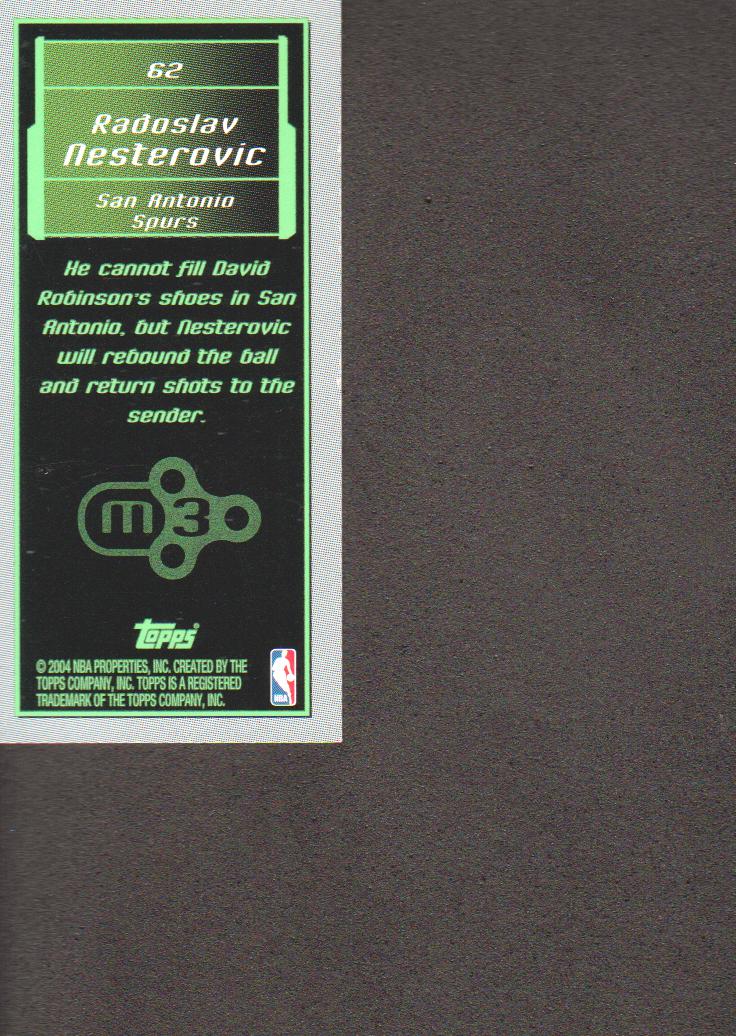 2003-04 Topps Rookie Matrix Minis #62 Radoslav Nesterovic back image