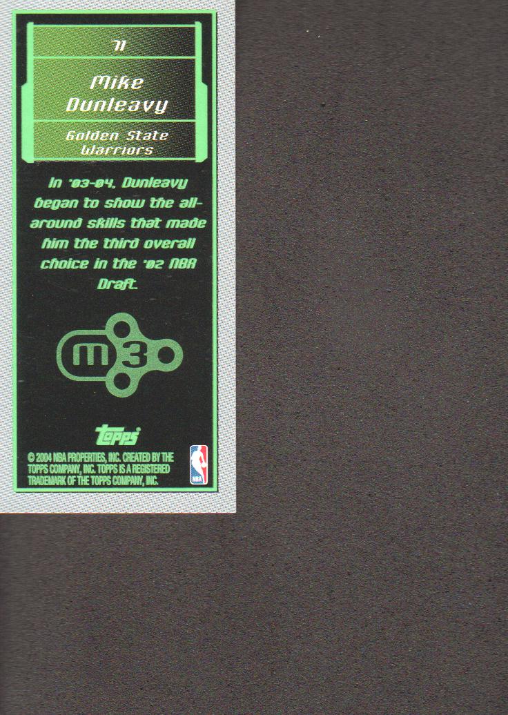 2003-04 Topps Rookie Matrix Minis #71 Mike Dunleavy back image