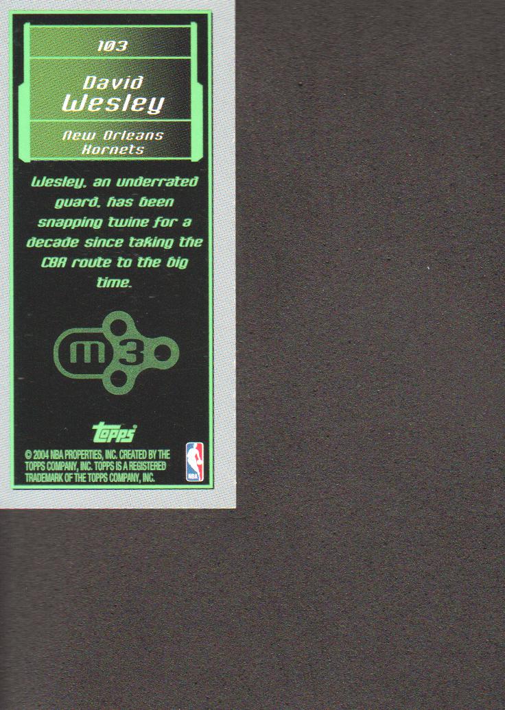 2003-04 Topps Rookie Matrix Minis #103 David Wesley back image