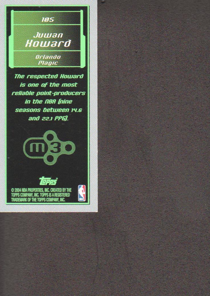 2003-04 Topps Rookie Matrix Minis #105 Juwan Howard back image