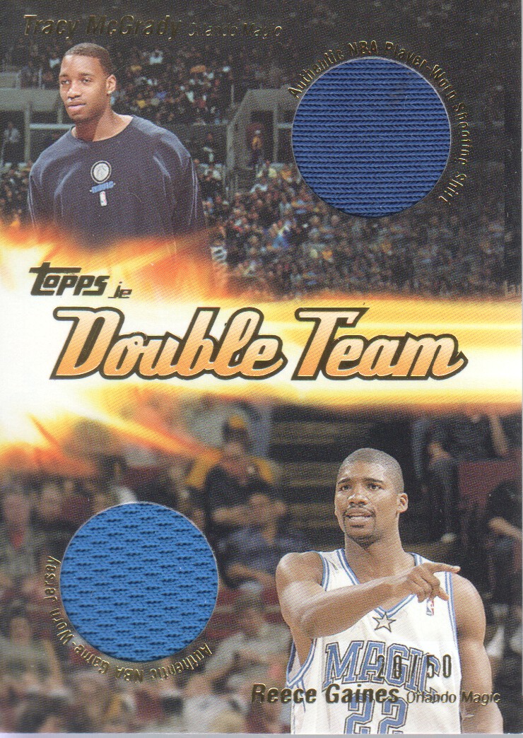 2003-04 Topps Jersey Edition Double Team #1 Tracy McGrady/Reece Gaines