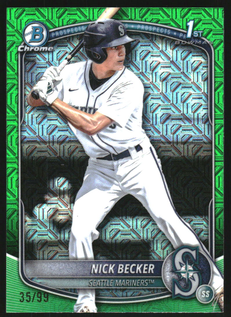 2025 Bowman Chrome Draft Mega Box Green Refractors #BDC100 Nick Becker /99