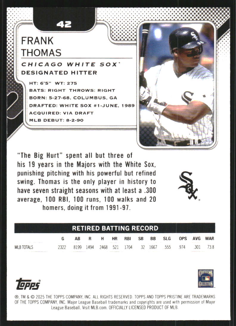 2025 Topps Pristine #42 Frank Thomas