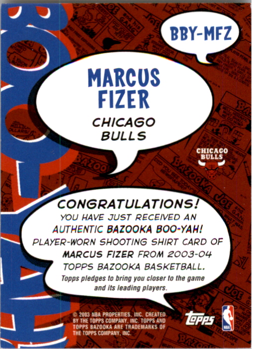 2003-04 Bazooka Boo-Yah #MFZ Marcus Fizer C back image