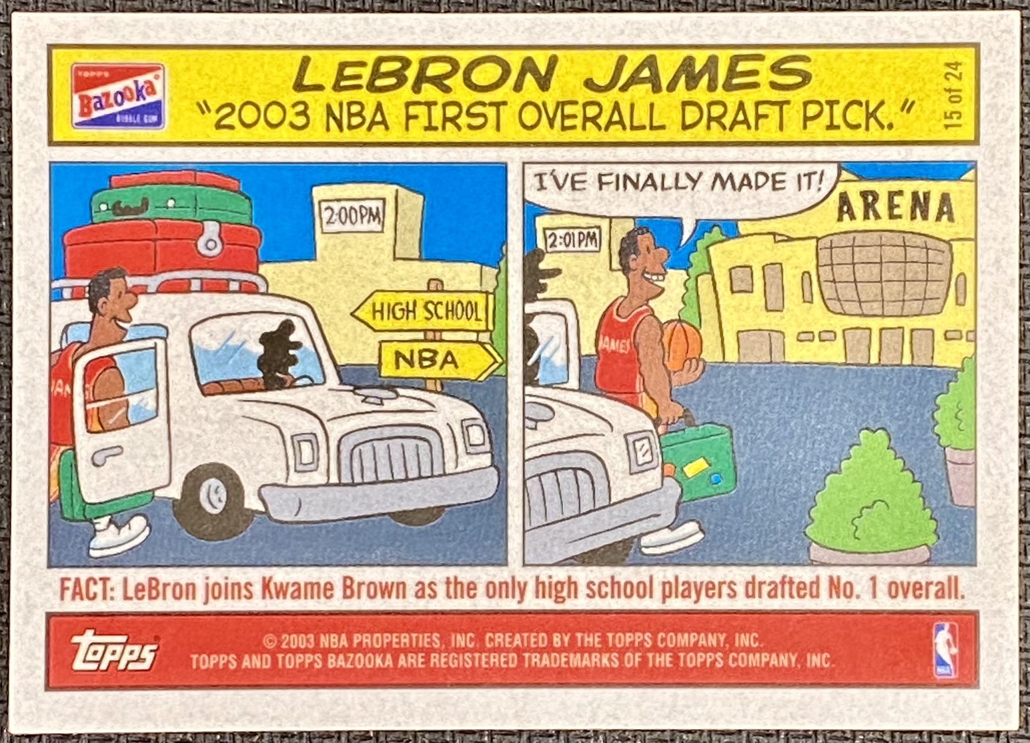 2003-04 Bazooka Comics #15 LeBron James