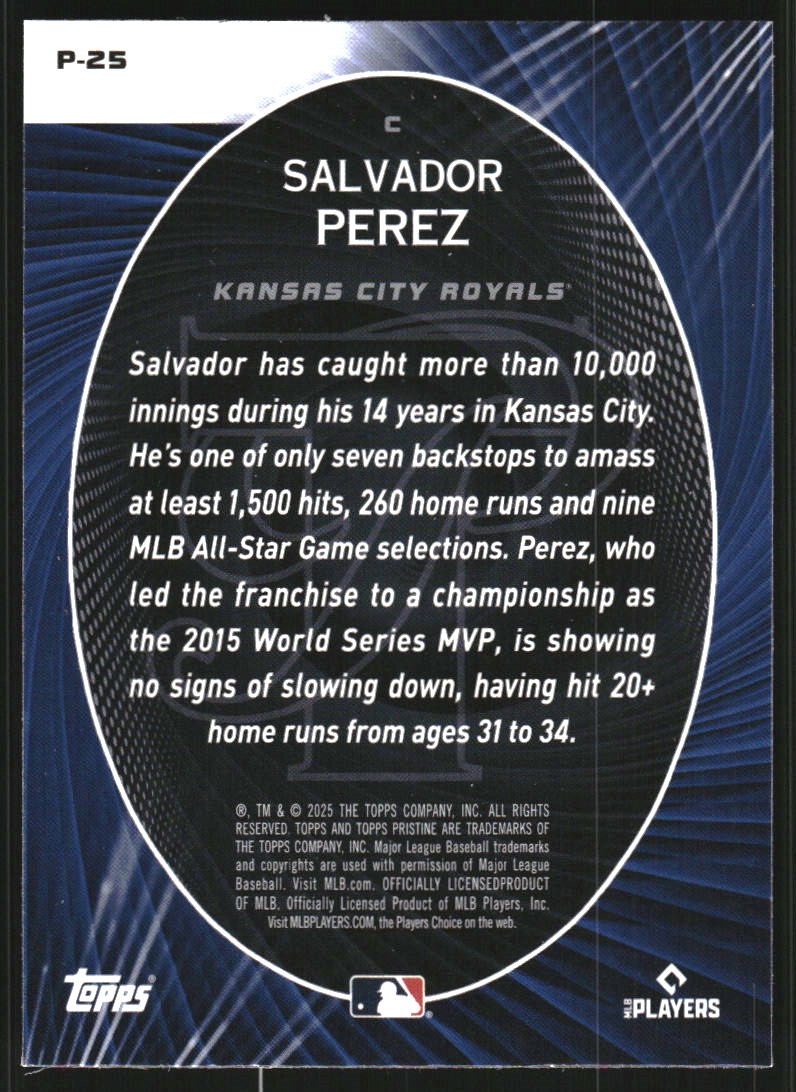2025 Topps Pristine Perseverance Blue Refractors #P25 Salvador Perez /75
