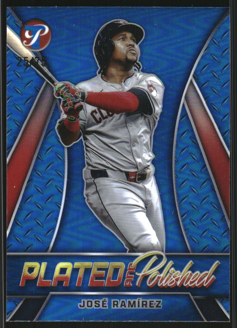 2025 Topps Pristine Plated and Polished Blue Refractors #PP9 Jose Ramirez /75