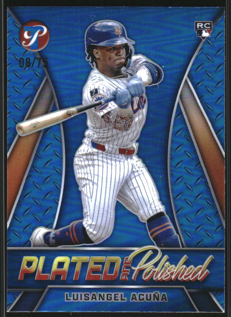 2025 Topps Pristine Plated and Polished Blue Refractors #PP29 Luisangel Acuna /75