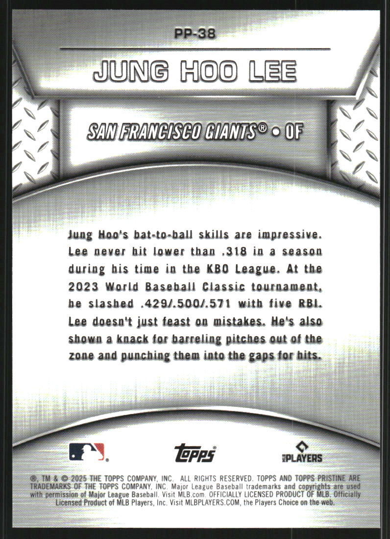 2025 Topps Pristine Plated and Polished Gold Refractors #PP38 Jung Hoo Lee /50