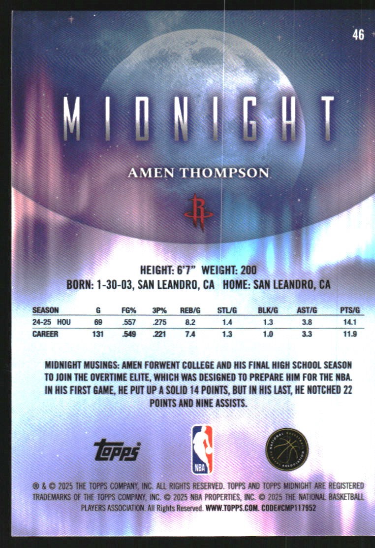 2025-26 Topps Midnight #46 Amen Thompson