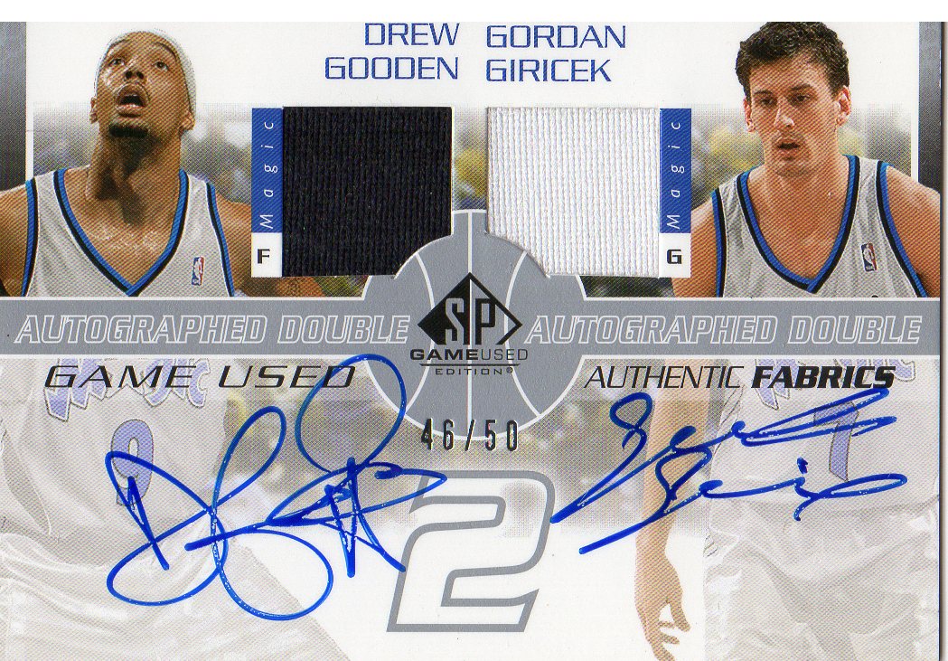 2003-04 SP Game Used Authentic Fabrics Dual Autographs #6 Gordan Giricek/Drew Gooden