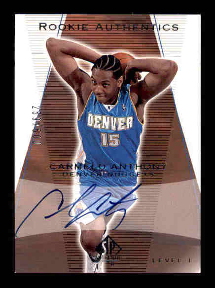 2003-04 SP Authentic #150 Carmelo Anthony AU RC