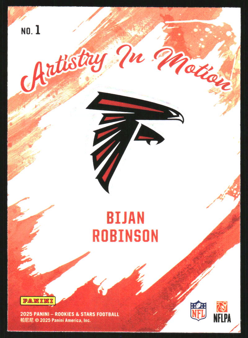 2025 Rookies and Stars Artistry in Motion #1 Bijan Robinson
