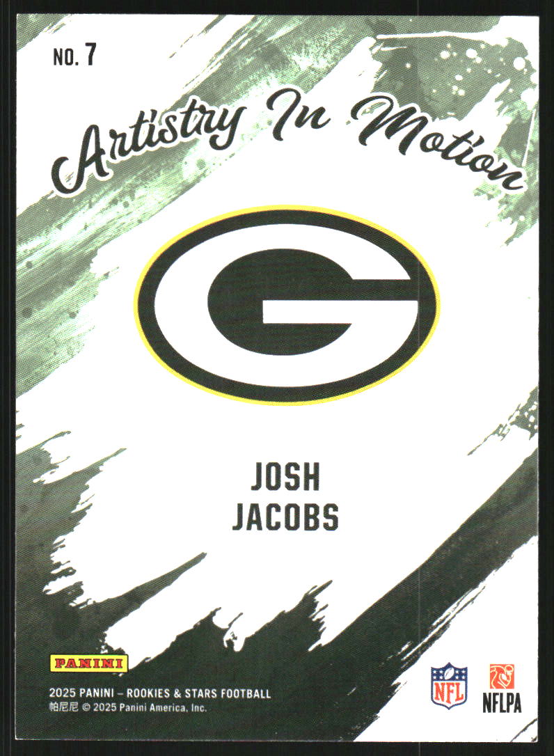 2025 Rookies and Stars Artistry in Motion #7 Josh Jacobs
