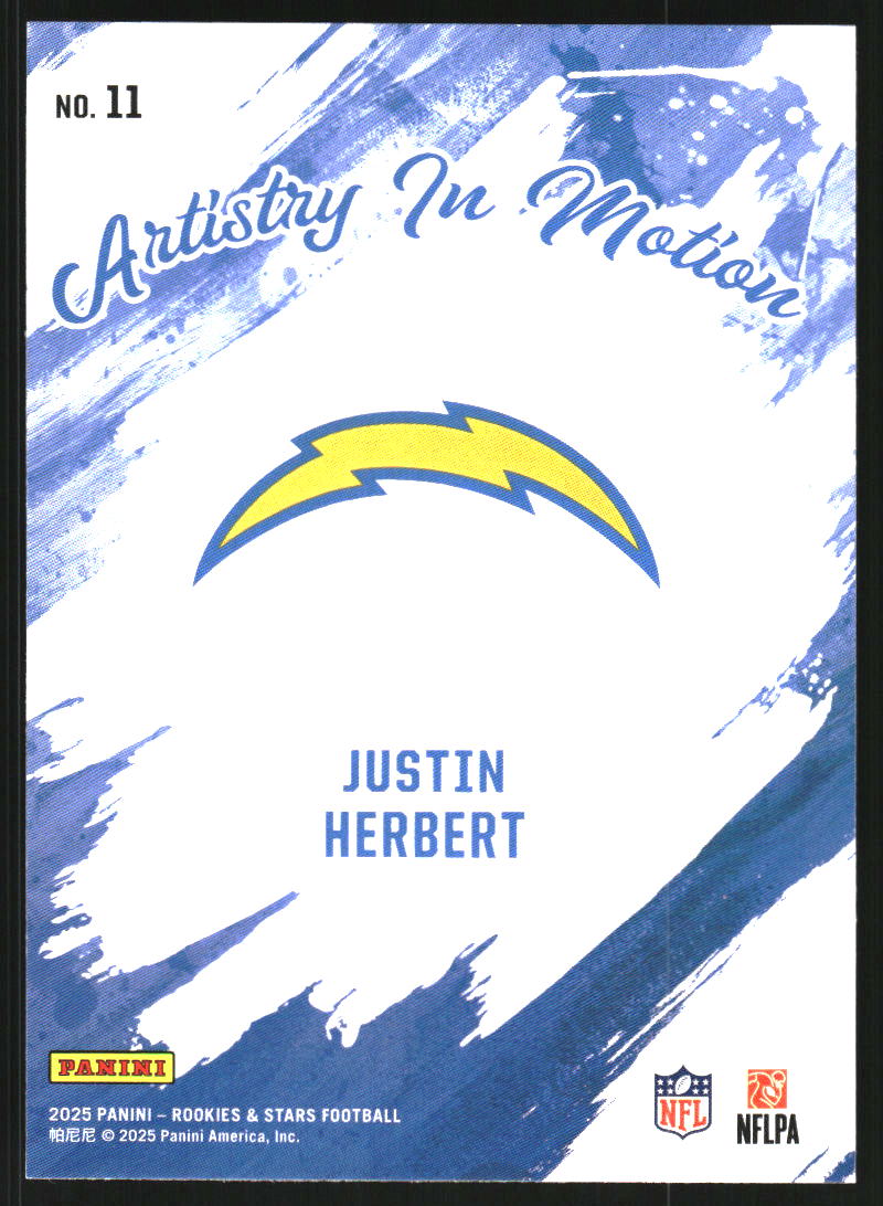 2025 Rookies and Stars Artistry in Motion #11 Justin Herbert