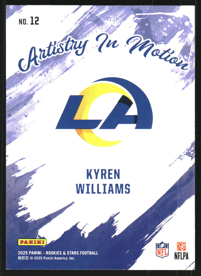 2025 Rookies and Stars Artistry in Motion #12 Kyren Williams