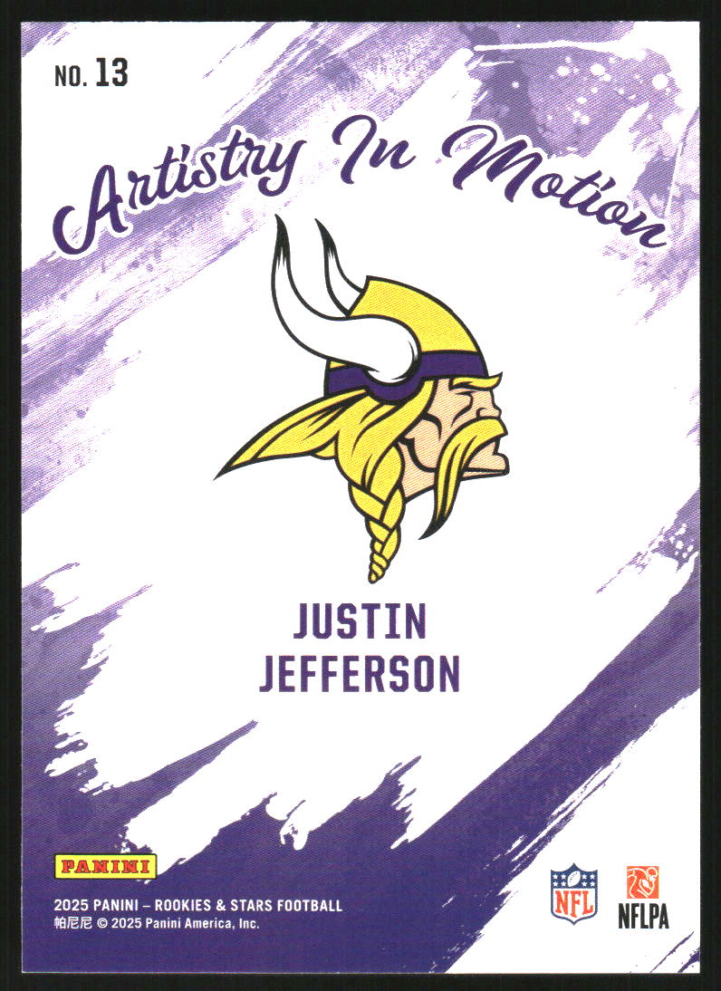 2025 Rookies and Stars Artistry in Motion #13 Justin Jefferson