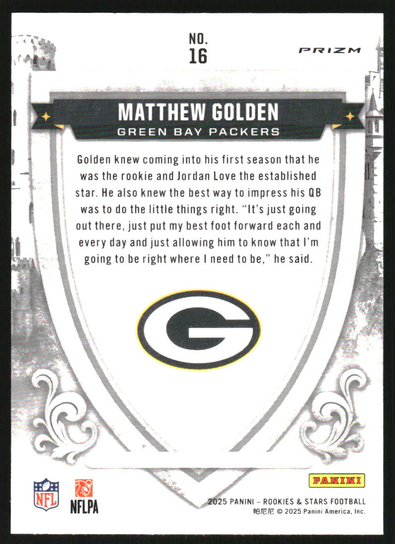 2025 Rookies and Stars Crusade Red Plaid #16 Matthew Golden