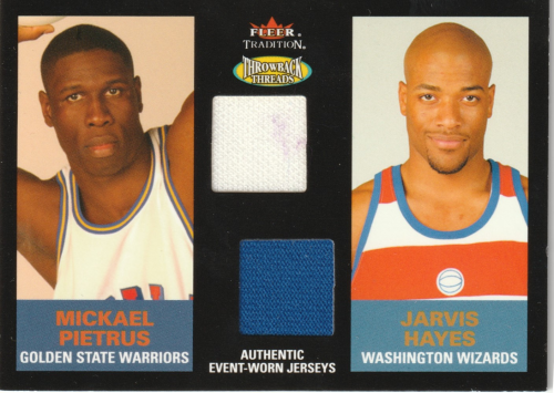 2003-04 Fleer Tradition Throwback Threads Dual Event Worn #MPJH Mickael Pietrus/Jarvis Hayes