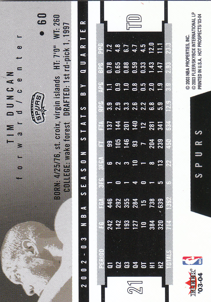 2003/2004 Hoops Hot Prospects Basketball - Picture 117 of 161