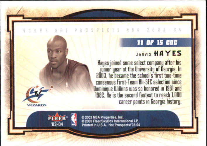 2003-04 Hoops Hot Prospects Cream of the Crop #11 Jarvis Hayes