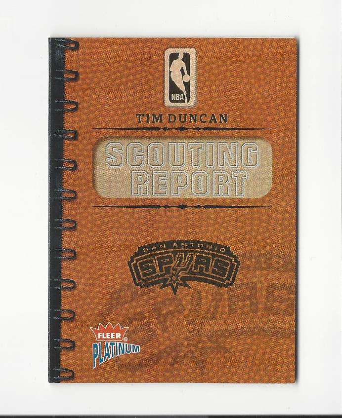 2003-04 Fleer Platinum NBA Scouting Report Jerseys #TD Tim Duncan