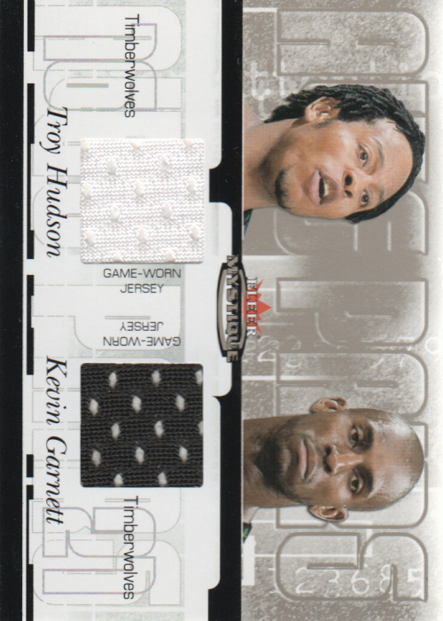 2003-04 Fleer Mystique Awe Pairs Dual Jerseys 250 #KGTH Kevin Garnett/Troy Hudson