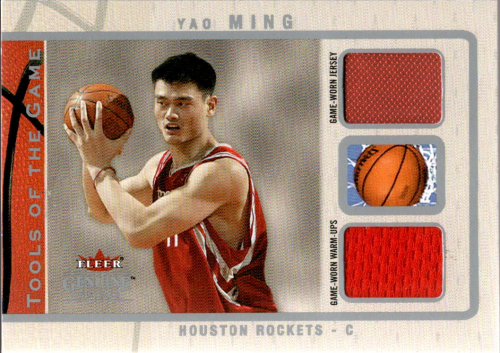 2003-04 Fleer Genuine Insider Tools of the Game Game Used Dual #6 Yao Ming