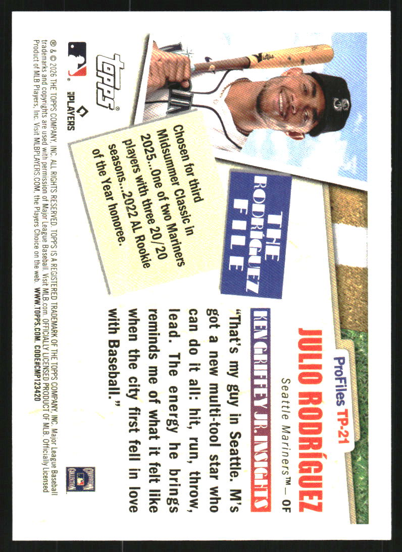 2026 Topps Profiles #TP21 Julio Rodriguez