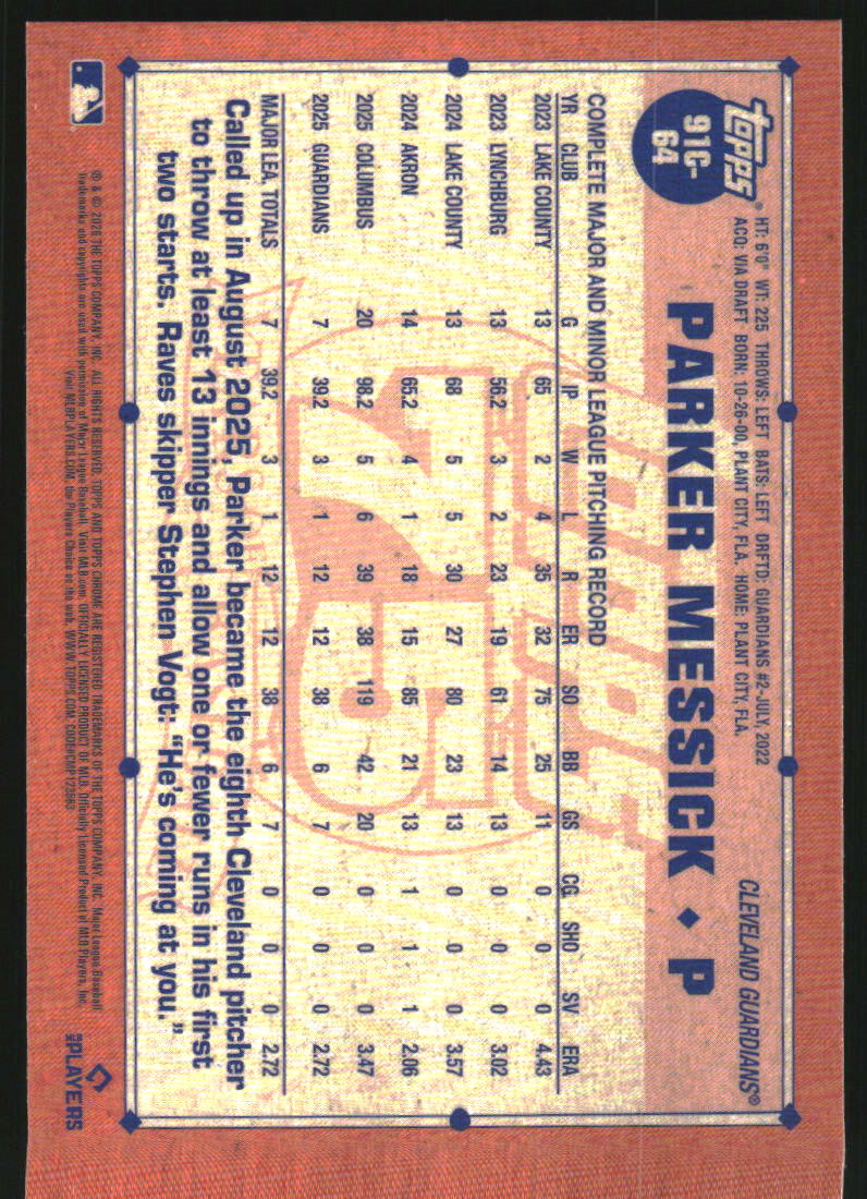 2026 Topps '91 Topps Silver Pack Chrome #91C64 Parker Messick