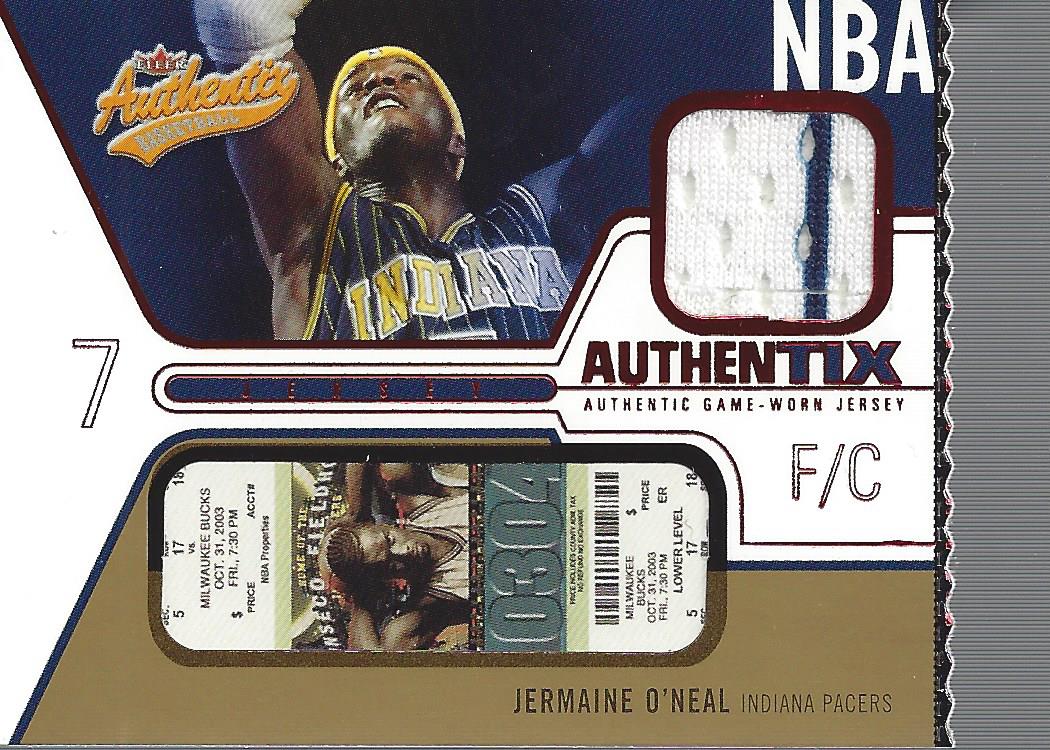 2003-04 Fleer Authentix Jersey Authentix Ripped #JAJO Jermaine O'Neal