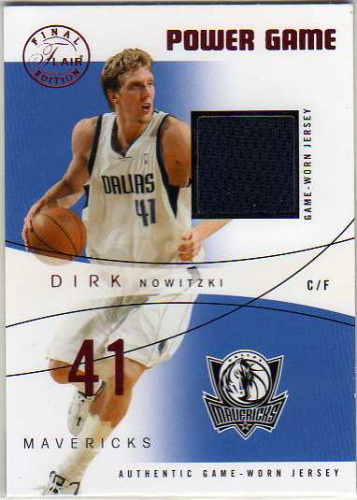 2003-04 Flair Final Edition Power Game Jerseys 175 #DN Dirk Nowitzki