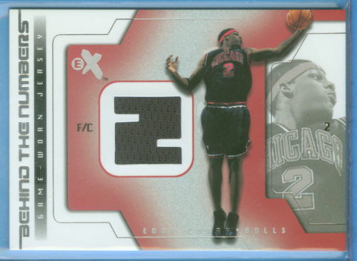 2003-04 E-X Behind the Numbers Game-Used #8 Eddy Curry