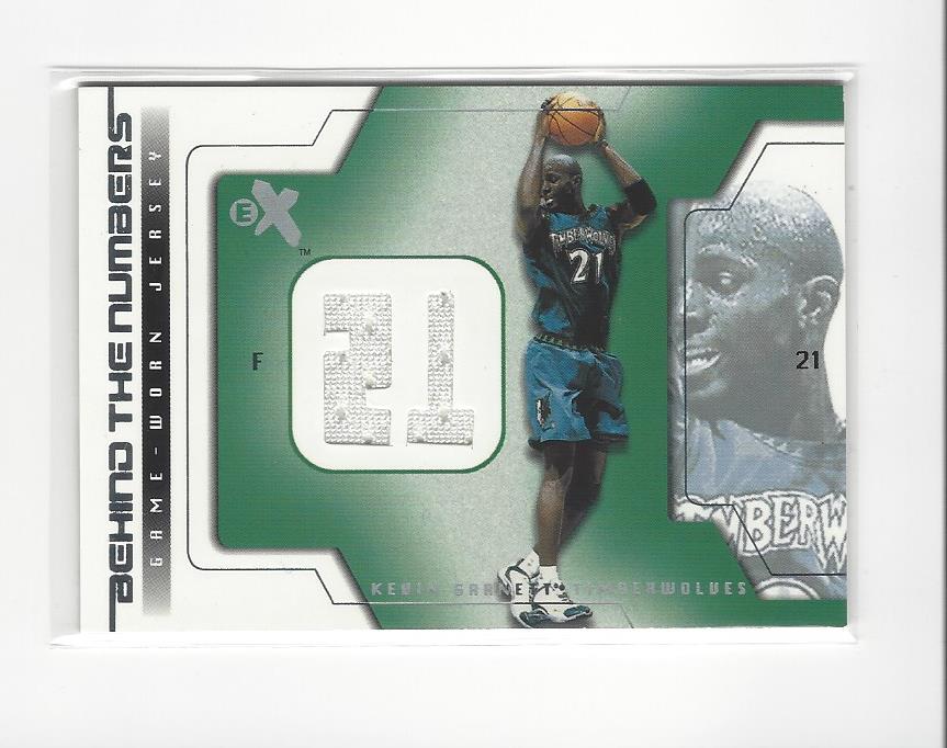 2003-04 E-X Behind the Numbers Game-Used #13 Kevin Garnett