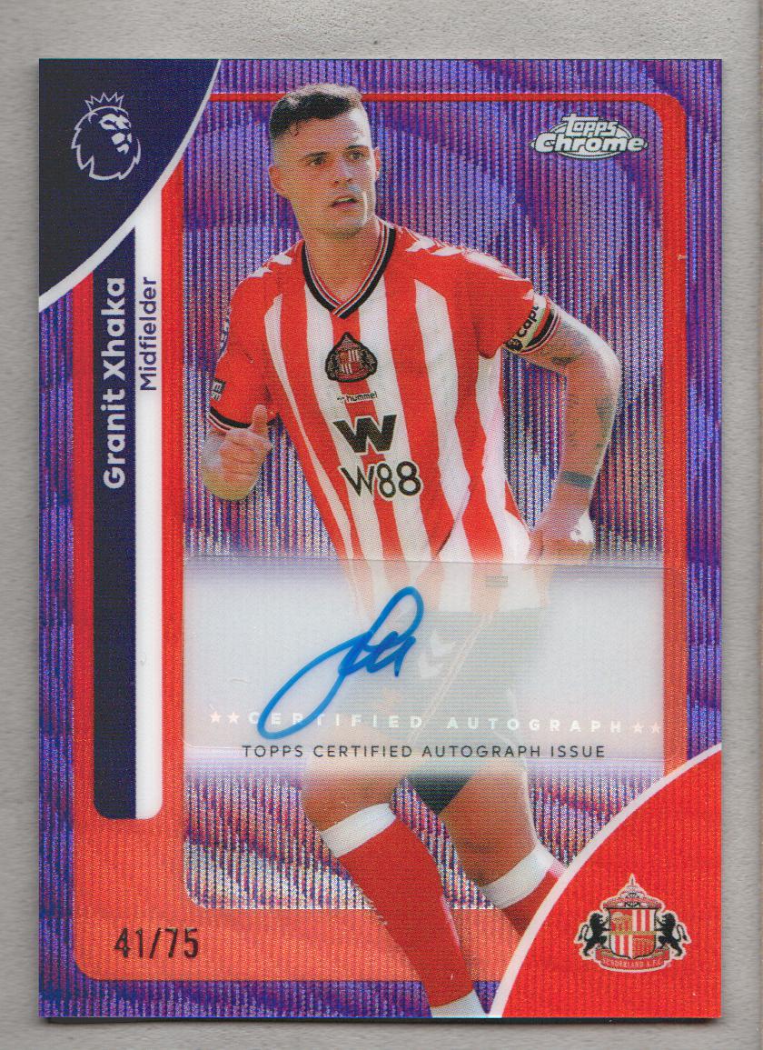 BUYEE公式アカウント　topps chrome トレカ 2025-26 Topps Chrome EPL Soccer Purple Wave Refractor CAGX Granit