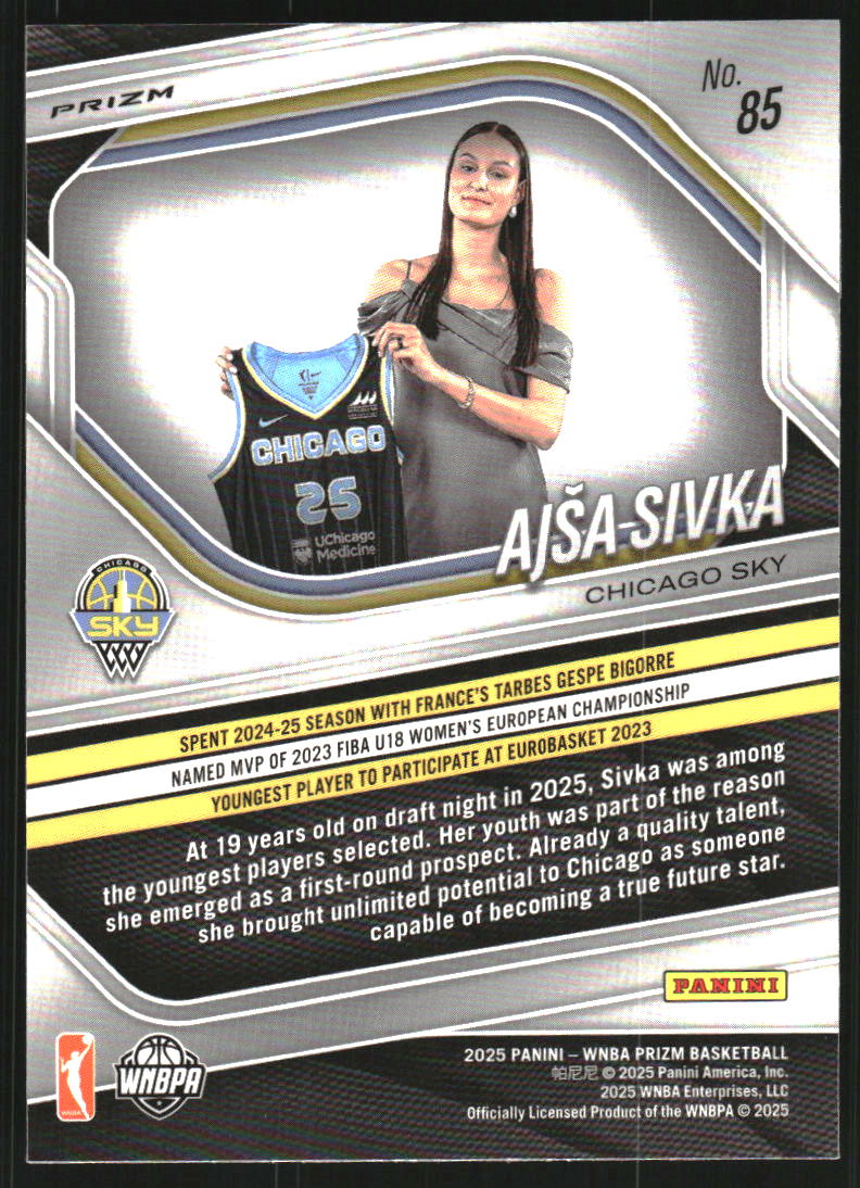2025 Panini Prizm WNBA Prizms Silver #85 Ajsa Sivka