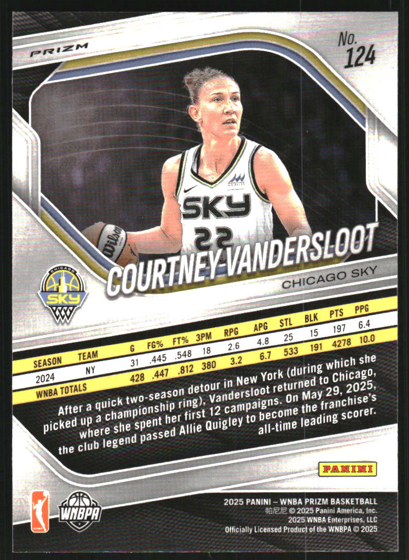 2025 Panini Prizm WNBA Prizms Silver #124 Courtney Vandersloot