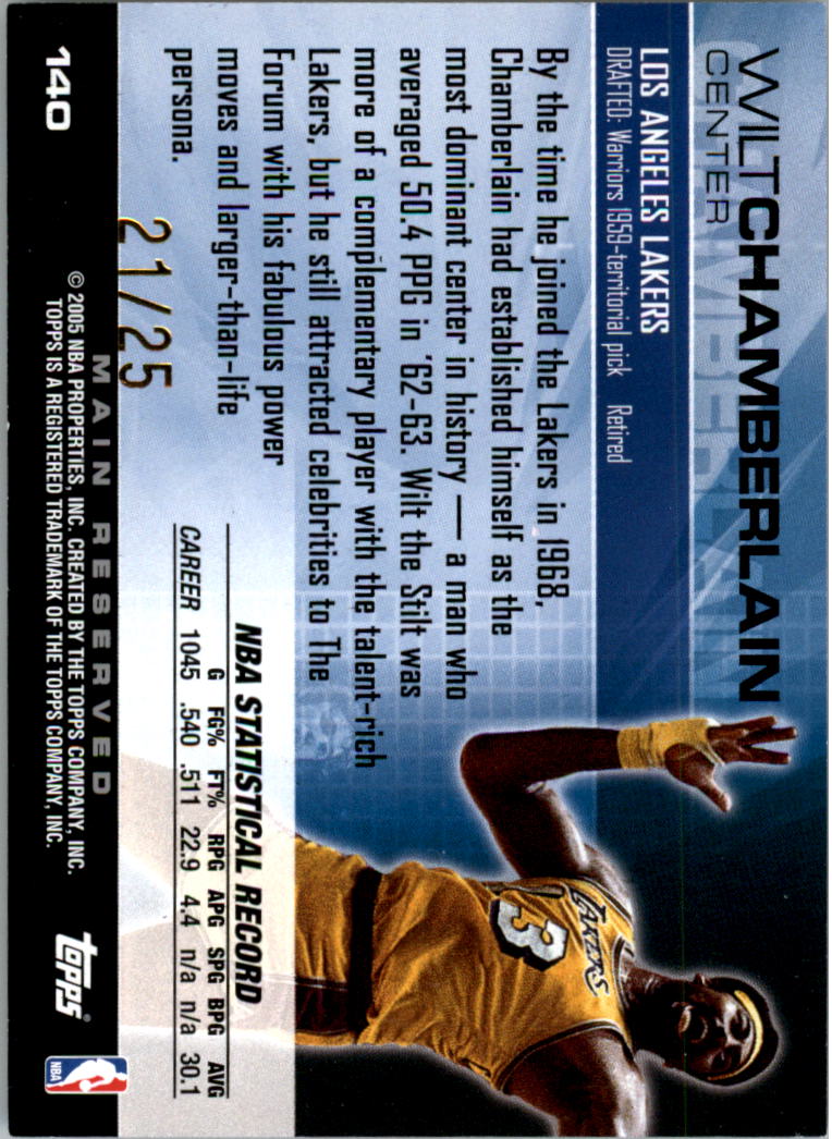 2004-05 Topps Luxury Box 25 #140 Wilt Chamberlain back image